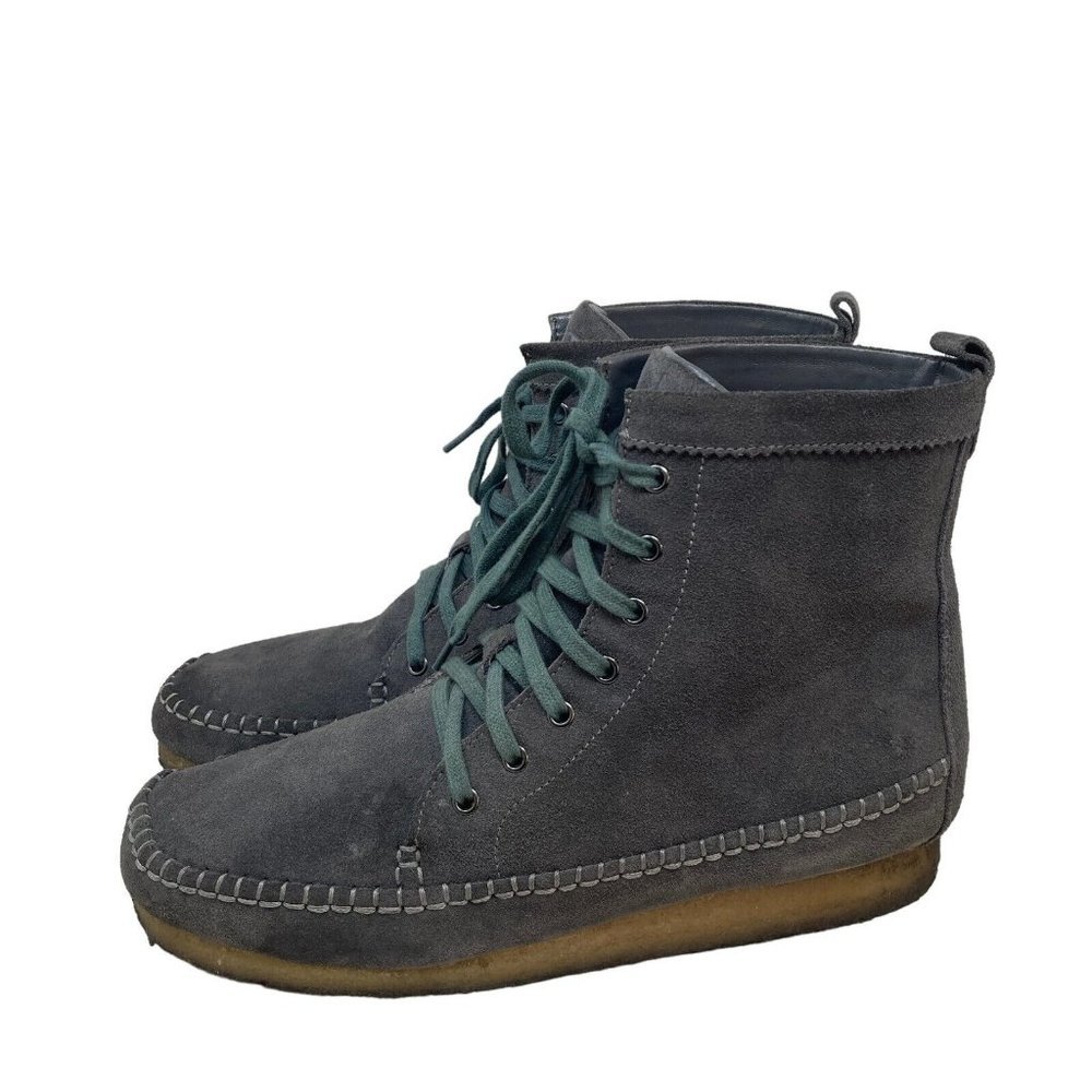 Armani Exchange Ankle Boots Womens Size 10 Suede Gray Flat